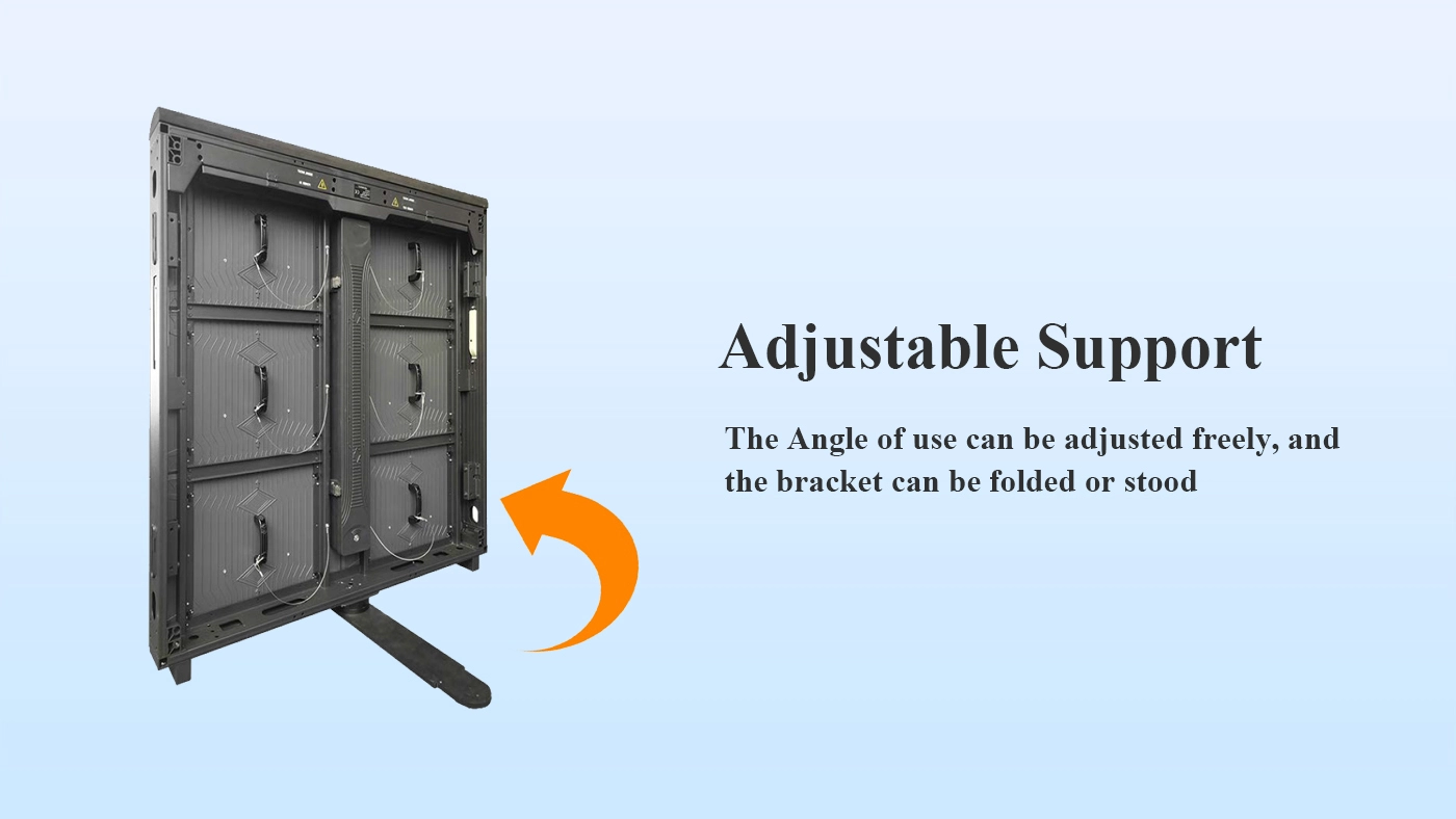 Adjustable support sports perimeter LED displays