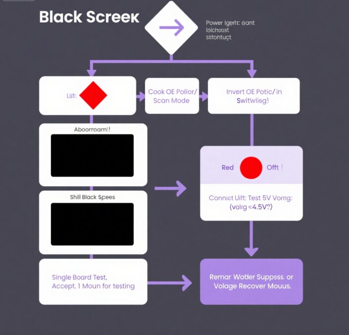 LED Display Black Screen Troubleshooting Flowchart
