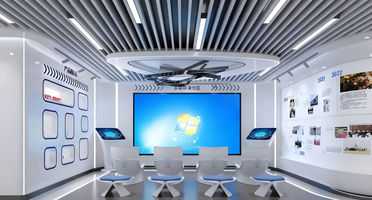 a large central display screen
