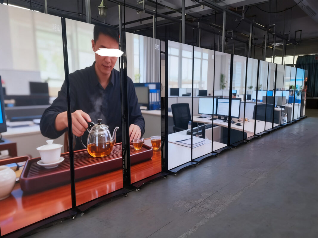 Connected LED poster display panels