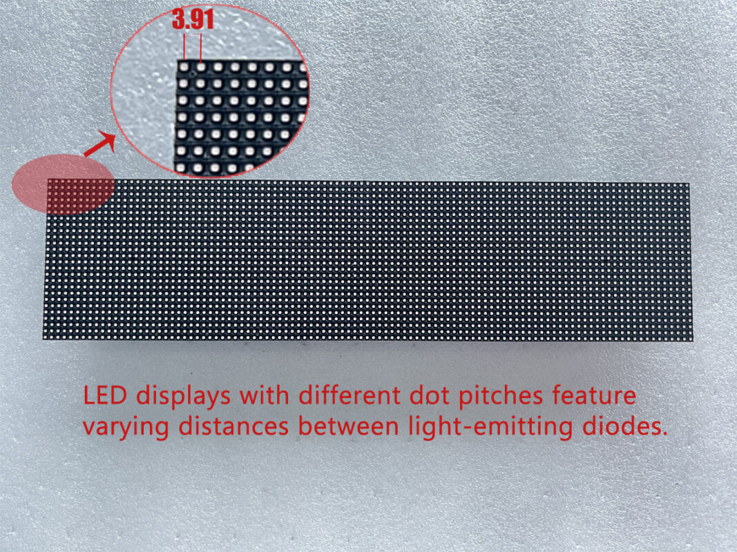The dot pitch of an LED display primarily depends on the LED chips.